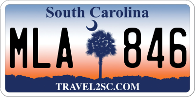 SC license plate MLA846