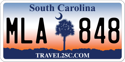 SC license plate MLA848