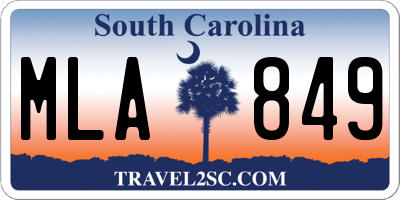 SC license plate MLA849