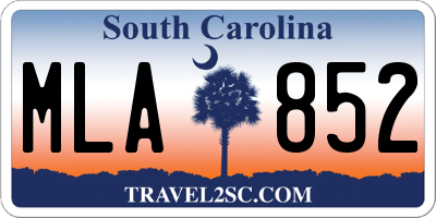 SC license plate MLA852