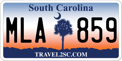 SC license plate MLA859