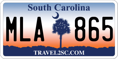 SC license plate MLA865