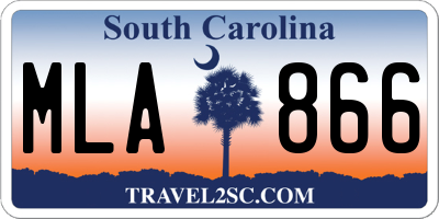 SC license plate MLA866