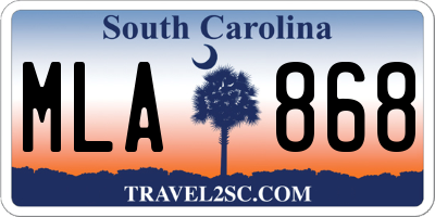 SC license plate MLA868
