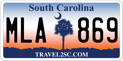 SC license plate MLA869