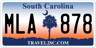 SC license plate MLA878