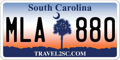 SC license plate MLA880