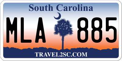SC license plate MLA885
