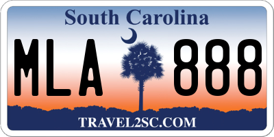 SC license plate MLA888