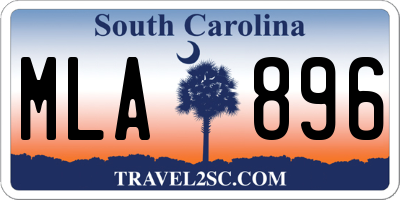 SC license plate MLA896