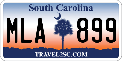 SC license plate MLA899