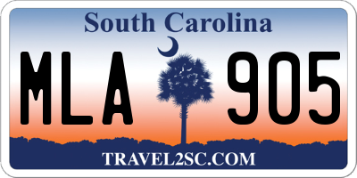 SC license plate MLA905