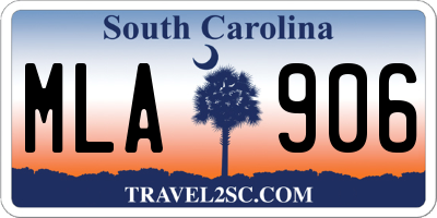 SC license plate MLA906