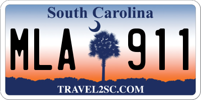 SC license plate MLA911