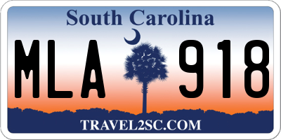 SC license plate MLA918