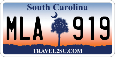 SC license plate MLA919