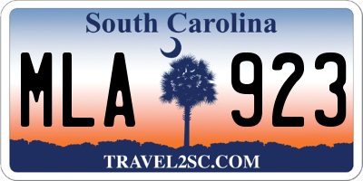 SC license plate MLA923