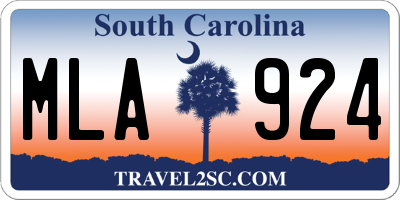 SC license plate MLA924