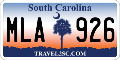 SC license plate MLA926