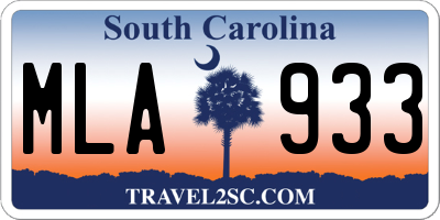 SC license plate MLA933