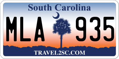 SC license plate MLA935