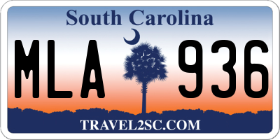SC license plate MLA936