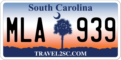 SC license plate MLA939