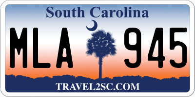 SC license plate MLA945