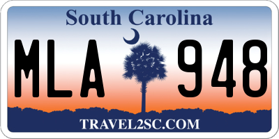 SC license plate MLA948