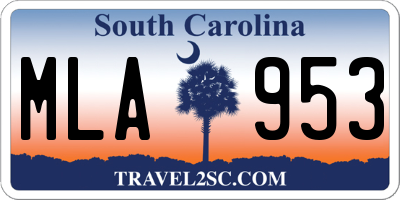 SC license plate MLA953