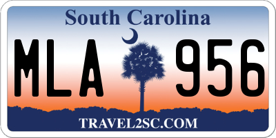 SC license plate MLA956