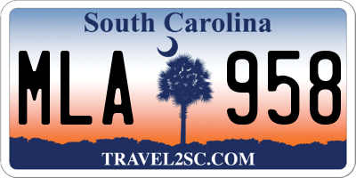SC license plate MLA958