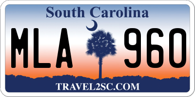 SC license plate MLA960