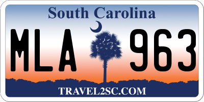 SC license plate MLA963