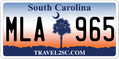 SC license plate MLA965