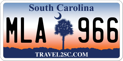 SC license plate MLA966
