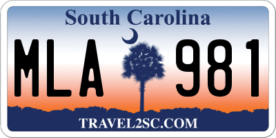 SC license plate MLA981