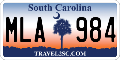 SC license plate MLA984
