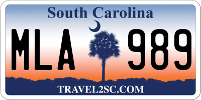 SC license plate MLA989
