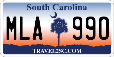 SC license plate MLA990