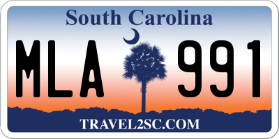 SC license plate MLA991