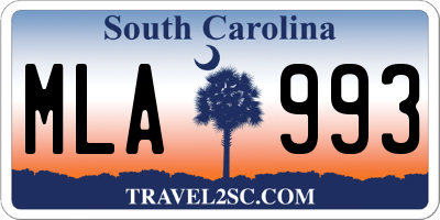 SC license plate MLA993