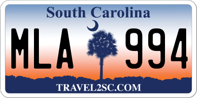 SC license plate MLA994
