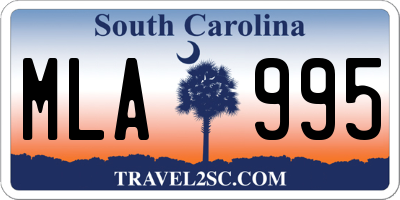 SC license plate MLA995