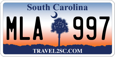 SC license plate MLA997