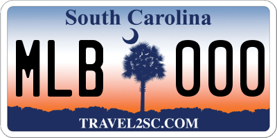 SC license plate MLB000