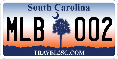 SC license plate MLB002