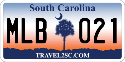 SC license plate MLB021