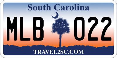 SC license plate MLB022