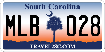 SC license plate MLB028